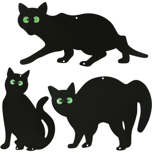 Pack of 3 Cat Deterrent Scarers Black