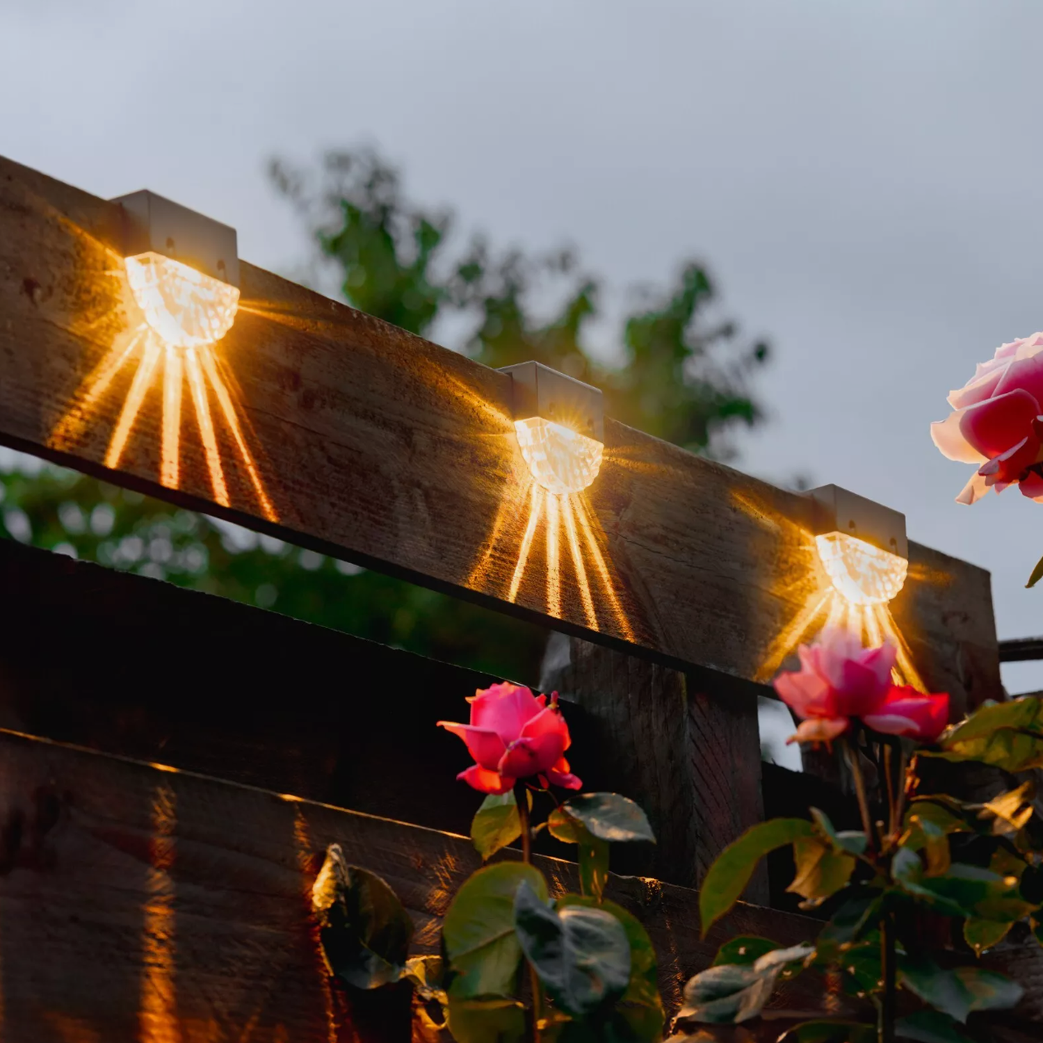 Image of 4 Piece Solar Fence Lights -&hellip;