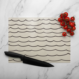 Wave Lines Glass Chopping Board-large