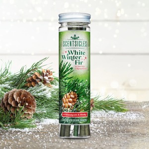 6 Scented Christmas Tree Hanging Ornament Sticks White Winter Fir