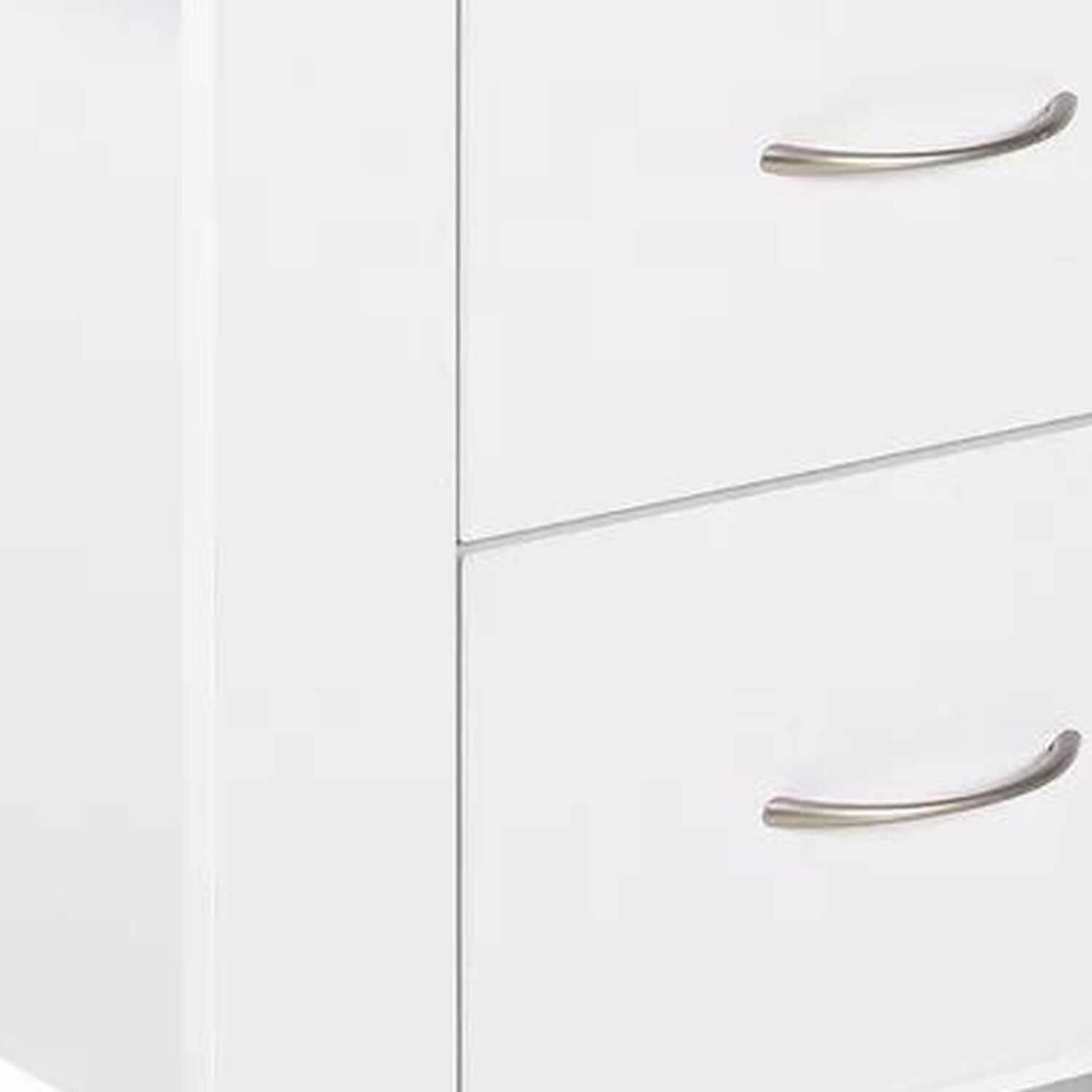 2 Drawer Bedside Table With Handles - White