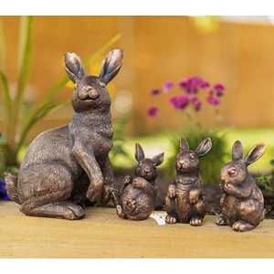 Rabbit Garden Ornaments Bronze Effect