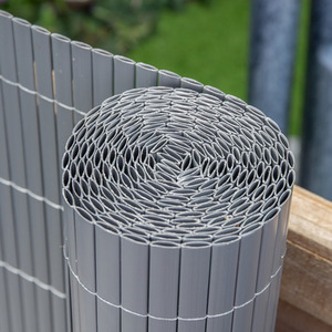 Artificial Grey Bamboo Cane Garden Screening Roll Privacy Border