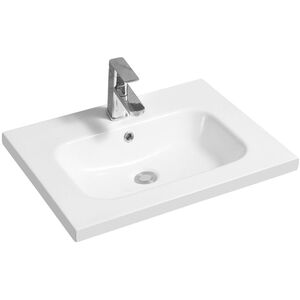 Ceramic Mid-Edge Inset Basin with Oval Bowl