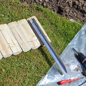 Set of 3 Galvanised Log Roll Stakes