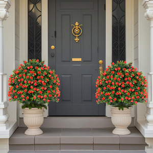 2 Pack Artificial Rose Topiary Ball Tree