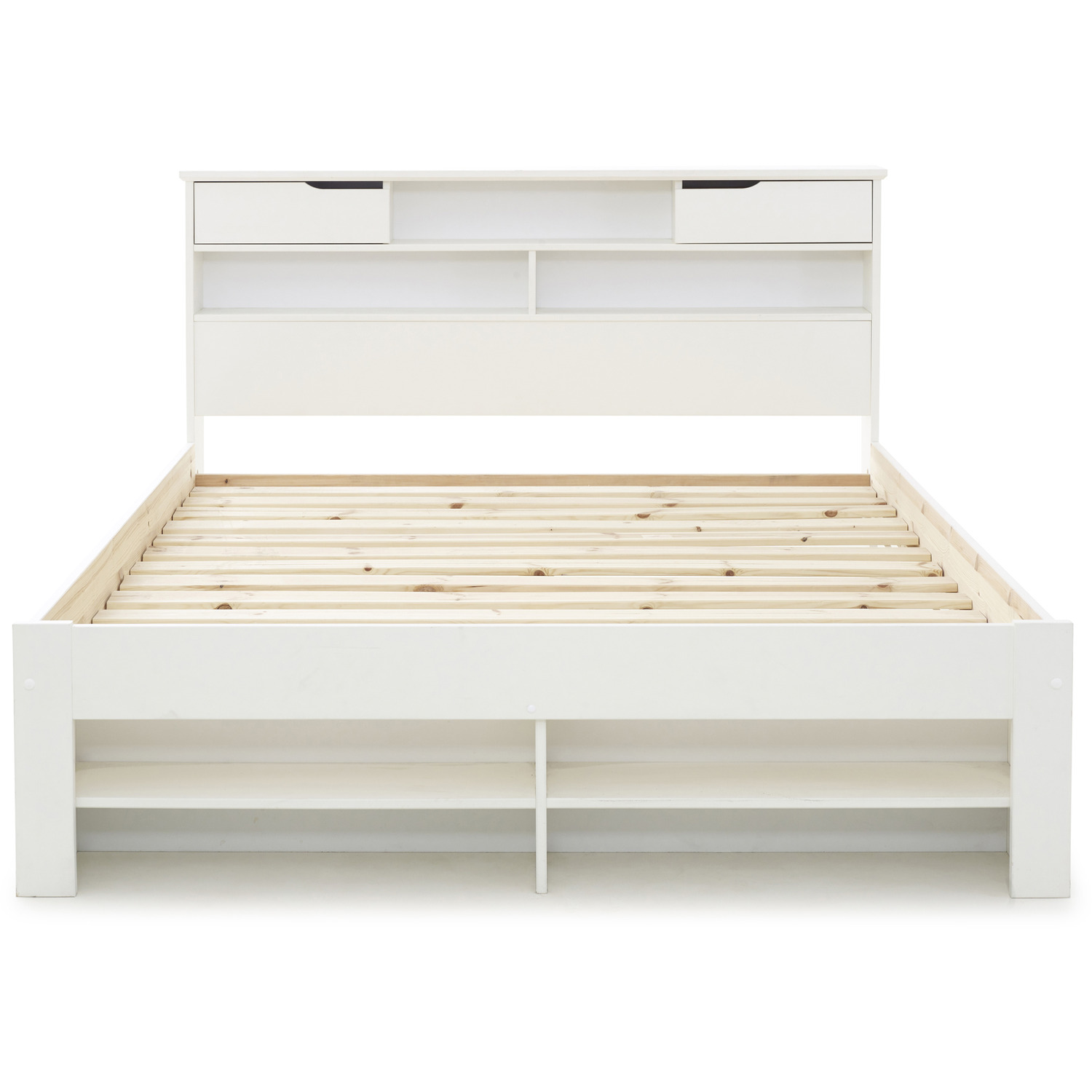3-Drawer Storage Bed Frame, White – Distribution