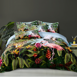 Jungle Floral Printed Duvet Set