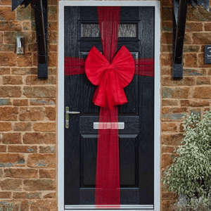 Large Red Christmas Front Door Bow Decoration