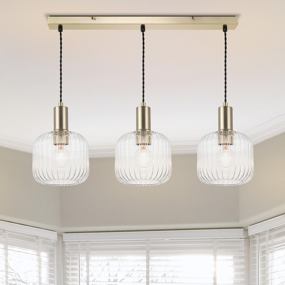 COSYLYTE Clayton 3 Light Glass Bar Pendant Light