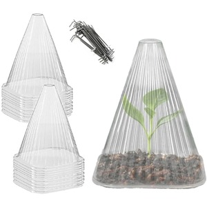 Garden Plant Cloches and Metal Spikes - Pack of 20