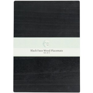 Set of 2 Faux Wood Placemats
