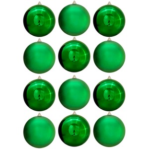Green Bauble Set Shiny and Matte