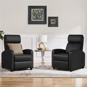 Black / PU Leather, Composite Board, Foam, Iron Yaheetech Upholstered Armchair Recliner Chair shot 10324409