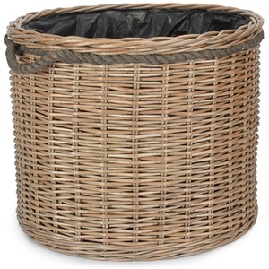 Round Willow Patio Planter With Black Plastic Lining