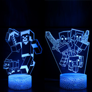 3D Pixel Remote Control Colored Night Light