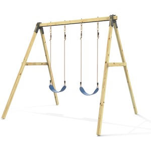 Rebo Glide Tulip Wooden Double Swing Set with Swing Seats