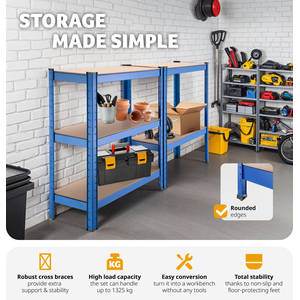 Garage Shelving, 5 Tier Unit, Heavy Duty Racking