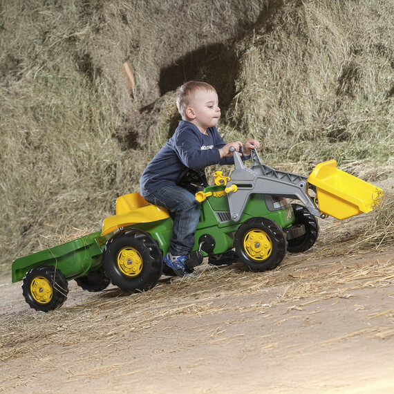 John Deere Tractor With Loader and Trailer