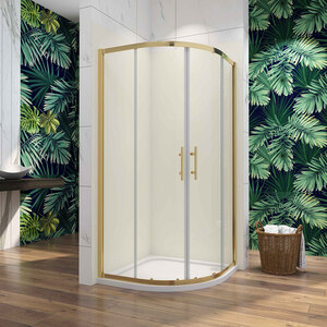 Brushed Gold Quadrant Shower Enclosure INT_TR_QI88-GT