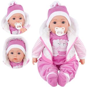 Pinky Baby Doll with Sounds White Coat