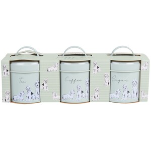 Set of 3 Waggy Tails Metal Canisters