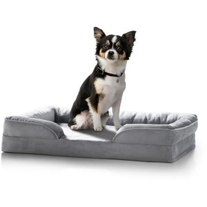 DreamEasy Orthopedic Pet Bed with Bolsters, Egg Crate Foam  Washable Cover
