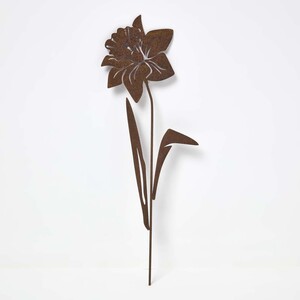 Steel Narcissus Garden Stake Decorations, Set of 2