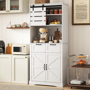 Kitchen Pantry Cabinet with Power Outlet