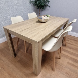 Dining Table And 4 Cream Tulip Chairs Dining Set