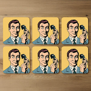phone style pop art retro Designer Coaster Set