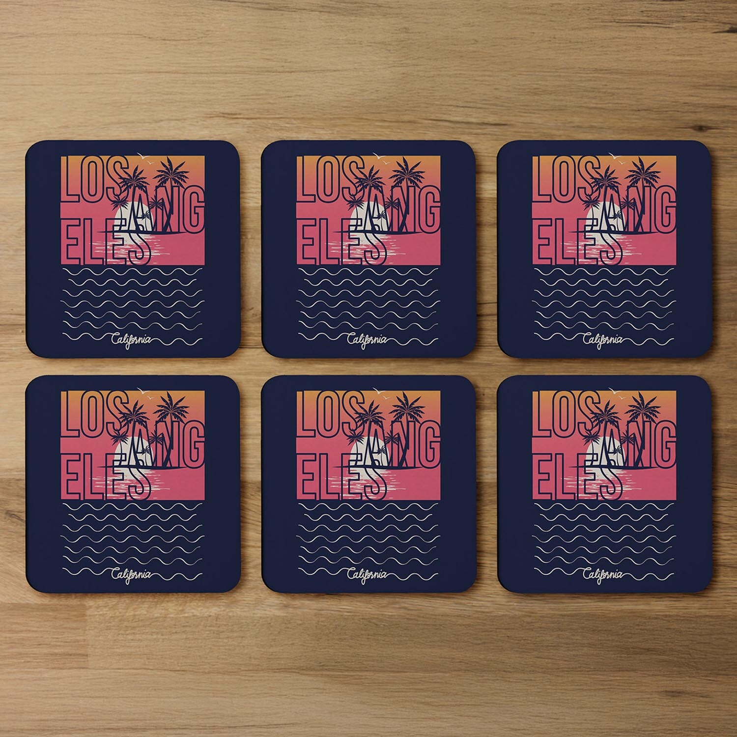 Los Angeles Sunset Coaster - Blue