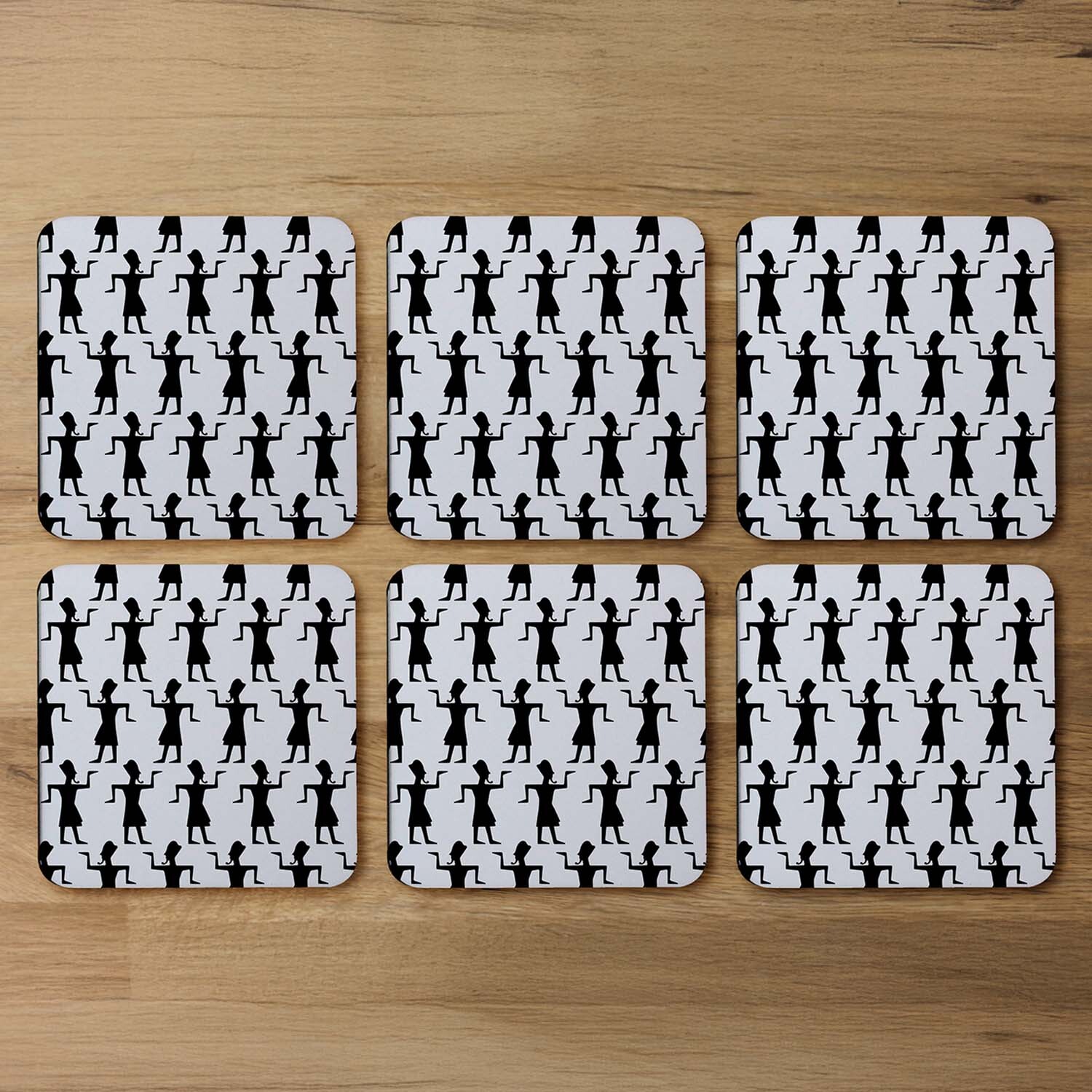 Egyptian Tribal Art Coaster - Black