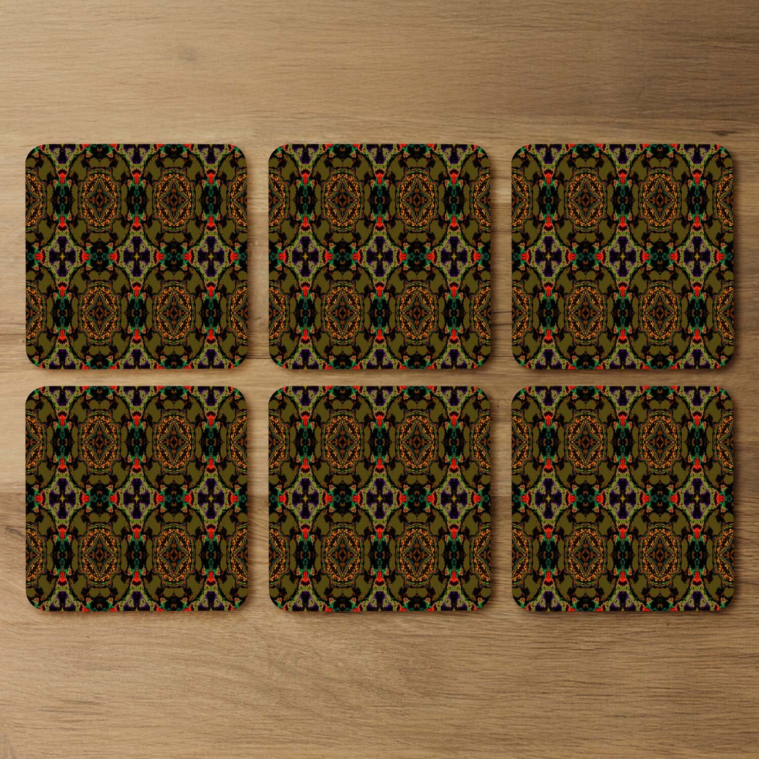 Pakistan Mosaic Paint Coaster - Brown
