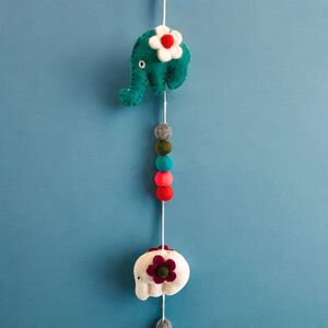 Felt Wall Hanging Elephants MultiColor