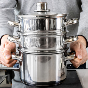 KitchenCraft Stainless Steel Three Tier Steamer