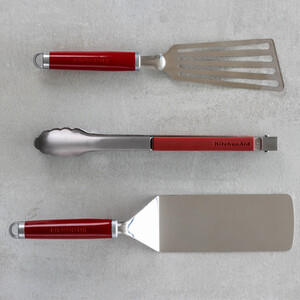 KitchenAid Set of 3 Indoor Grilling Utensils Red