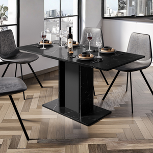 WOOD MINI DINING TABLE Black Marble Effect