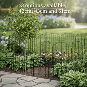 10 Pack Metal Garden Fence Decorative Animal Barrier Outdoor Pet Border