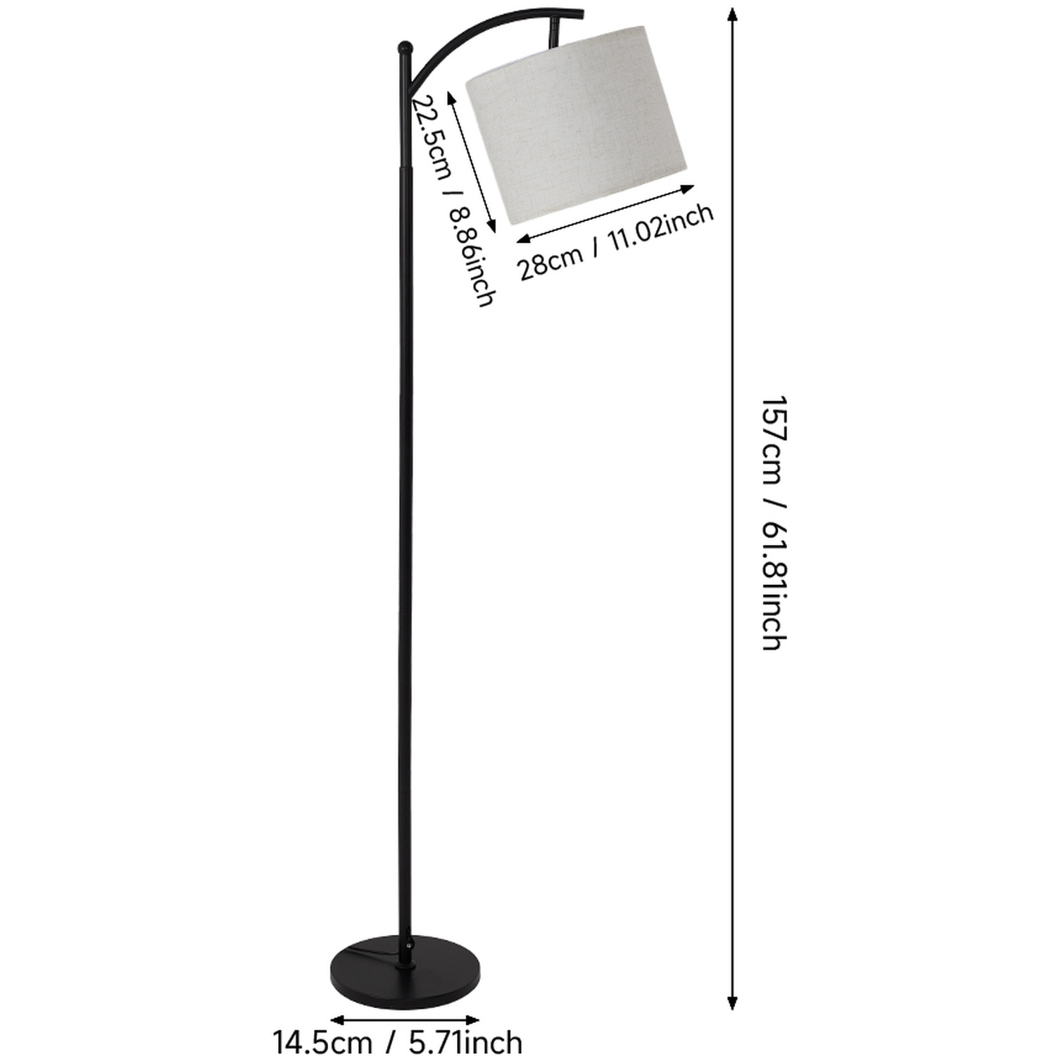 Minimalist Floor Lamp With Foot Switch - Black