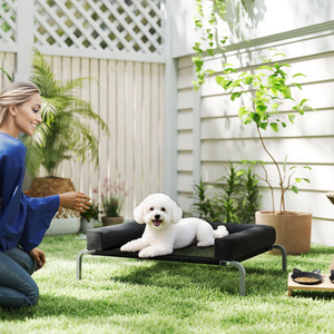 PawHut Elevated Dog Bed with Removable Bolsters for Small Dogs