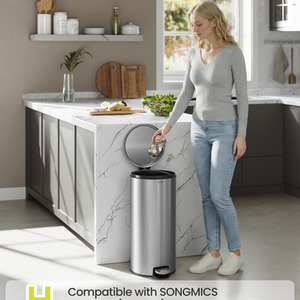 Kitchen Bin, Round Trash Bin with 15 Trash Bags