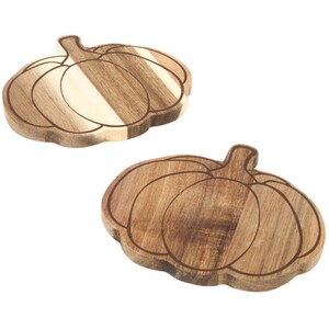 Pack of 4 Pumpkin Wood Effect Coasters