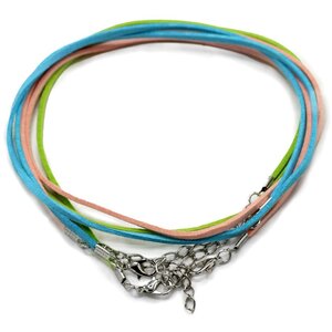 Faux Leather Pendant Cord with Metal Clasp, Assorted Colors