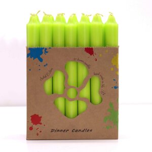 Solid Lime Green Dinner Candle Set 21 Elegant Rustic Candles