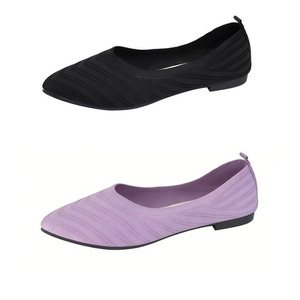 Women Mesh Pointed Toe Flat Shoes Slip On Ballet Flats