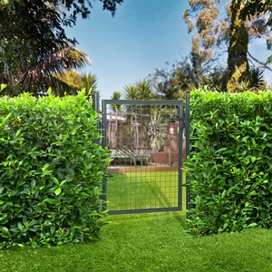 HOMCOM Steel Garden Gate Security Barrier Mesh Fence, 97cm x 150 cm