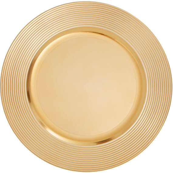 Dia Gold Charger Plate With Ribbed Rim