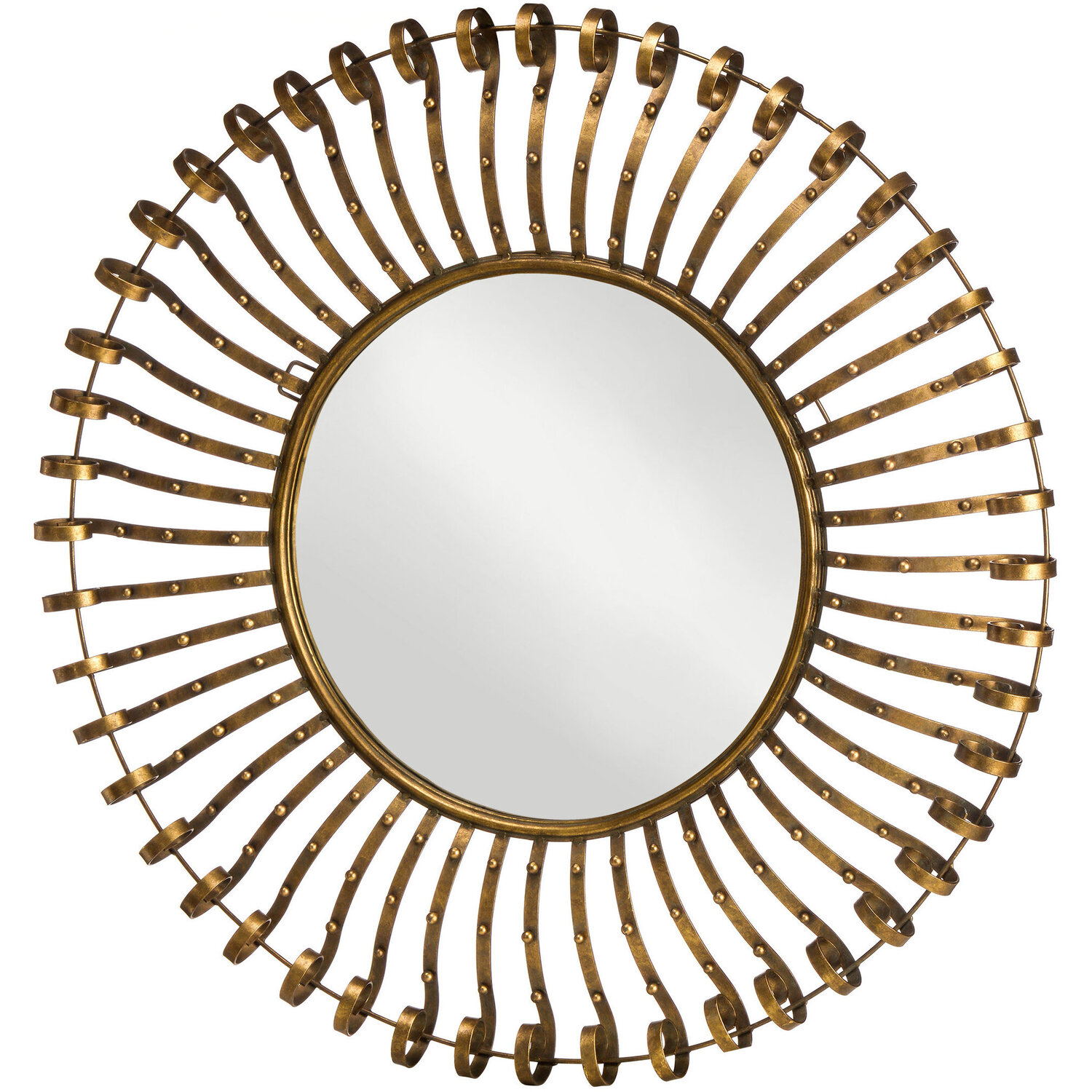 Mataram Natural Rattan Wall Mirror - Gold