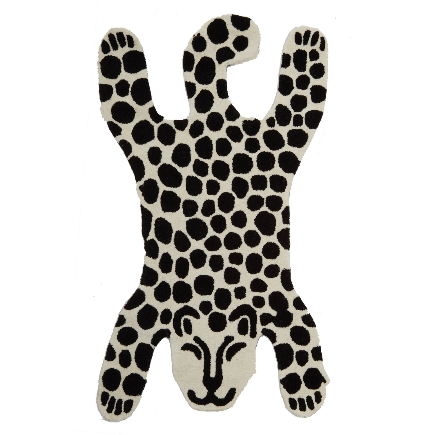 Kids Leopard Rug - Black & White